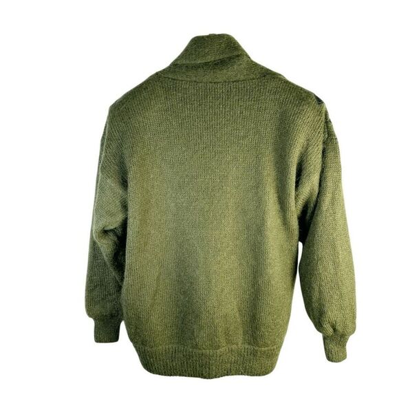 Cervelle Mohair Blend Cardigan Beaded Floral Applique Green Sweater Size L NEW - Picture 3 of 11